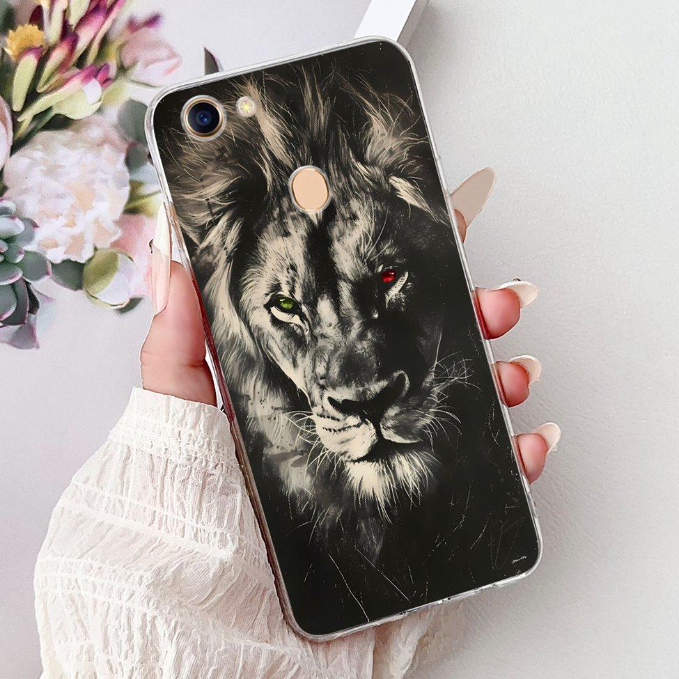 Clear Casing For Oppo F5 CPH1723 CPH1727 Cover For Oppo F5 Youth Case CPH1725 Luxury Butterfly Love Fashion Cool Lion Painted