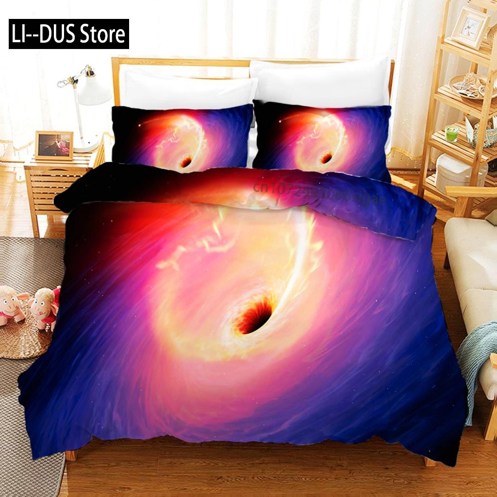 Комплект постельного белья Starry Sky Blue Orange Galaxy Starry Sky Theme Twin Комплект постельного белья из микрофибры Double Queen King Size Покрывало для пододеяльника