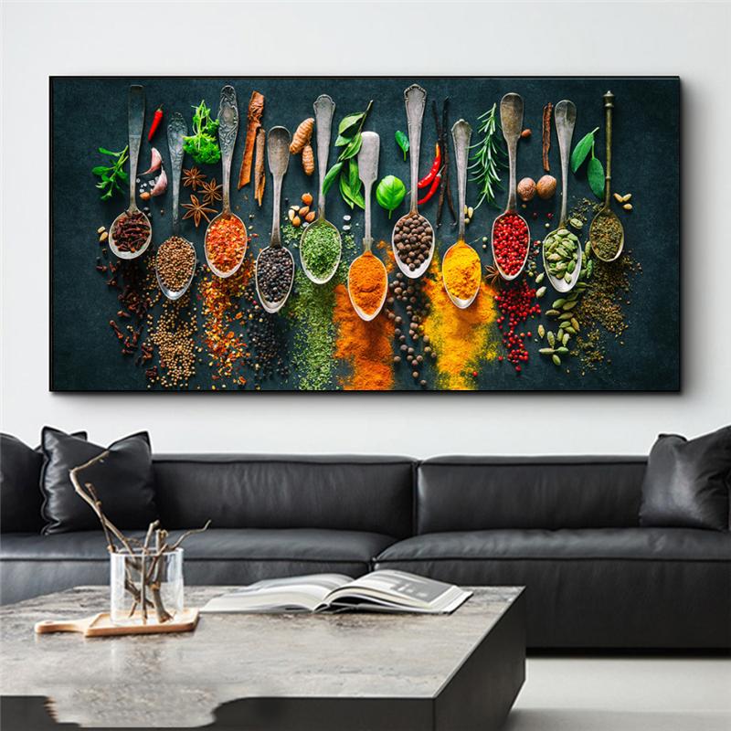 Cooking Vanilla and Spices Kitchen Theme Canvas Painting Poster Printing Wall Art Food Pictures Home Decoration