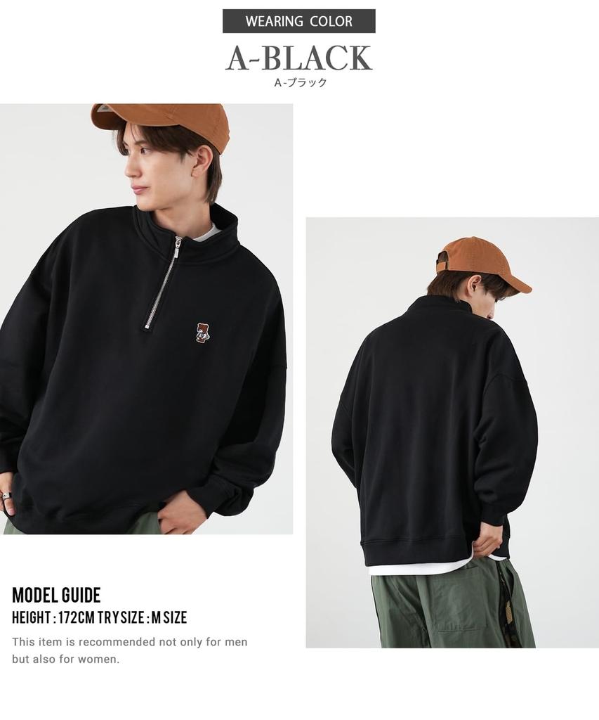 IMPROMES SIDEWAY STANCE Men's Half-Zip Fleece Sweatshirt with Embroidered One-Point Design, 70220, Navy