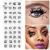 10 пар наклеек для глаз на Хэллоуин, паук, летучая мышь, череп, татуировки на лице, наклейки для женщин, девочек, маскарад, косплей, вечеринка