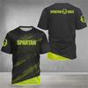 Spartánské 3D tištěné tričko pro muže, krátký rukáv, pro běh a fitness, letní venkovní sportovní oblečení s kulatým výstřihem