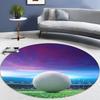 Soccer Ball Round Area Rug – Football Game Theme Carpet – Non-Slip Floor Mat for Living Room or Kids' Room, Washable Home Decor