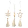 Wooden Suspensions with Tassels 3 Pieces