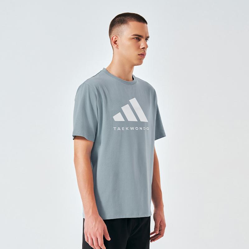 adidas Футболки мужские мятно-синие с круглым вырезом тонкие прямого кроя adiCLTS24TKP-PBW