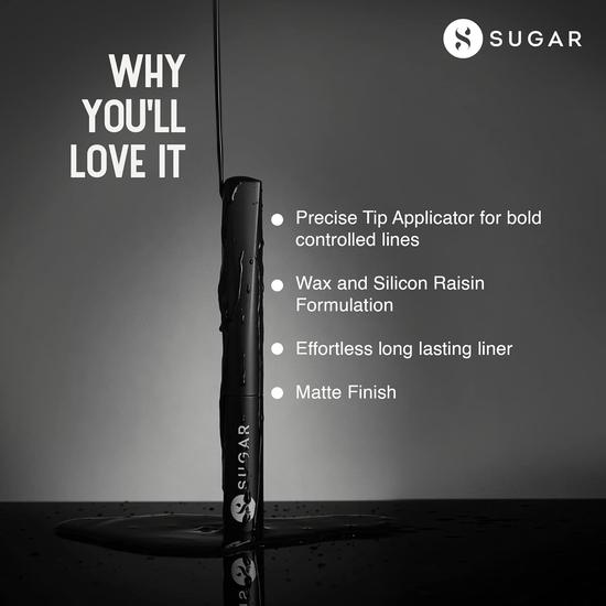 SUGAR Косметика - Graphic Jam - 36Hr Eyeliner - 01 Blackest Black (Матовая подводка для глаз) - Интенсивная, водостойкая подводка для глаз — держится до 36 часов