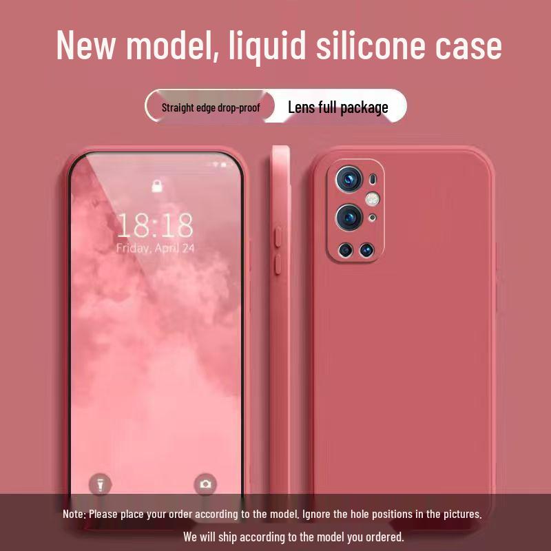Силиконовый чехол-жидкость для OnePlus 9 Pro - Полное покрытие, Защита от падений, Приятный для кожи, Однотонный
