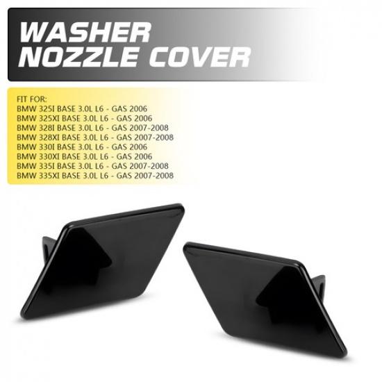 2x Front Bumper Headlight Washer Cover Cap For BMW 330i 330xi Base 3.0L L6 2006