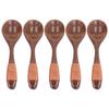 5pcs Wooden Spoon Lightweight Soup Spoon with Straight Handle Tableware for Home KitchenKhaki