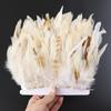 10Meter Natural Rooster Feathers Trim Fringe 5-7inch Ribbon for Needlework and Handicraft DIY Accessories