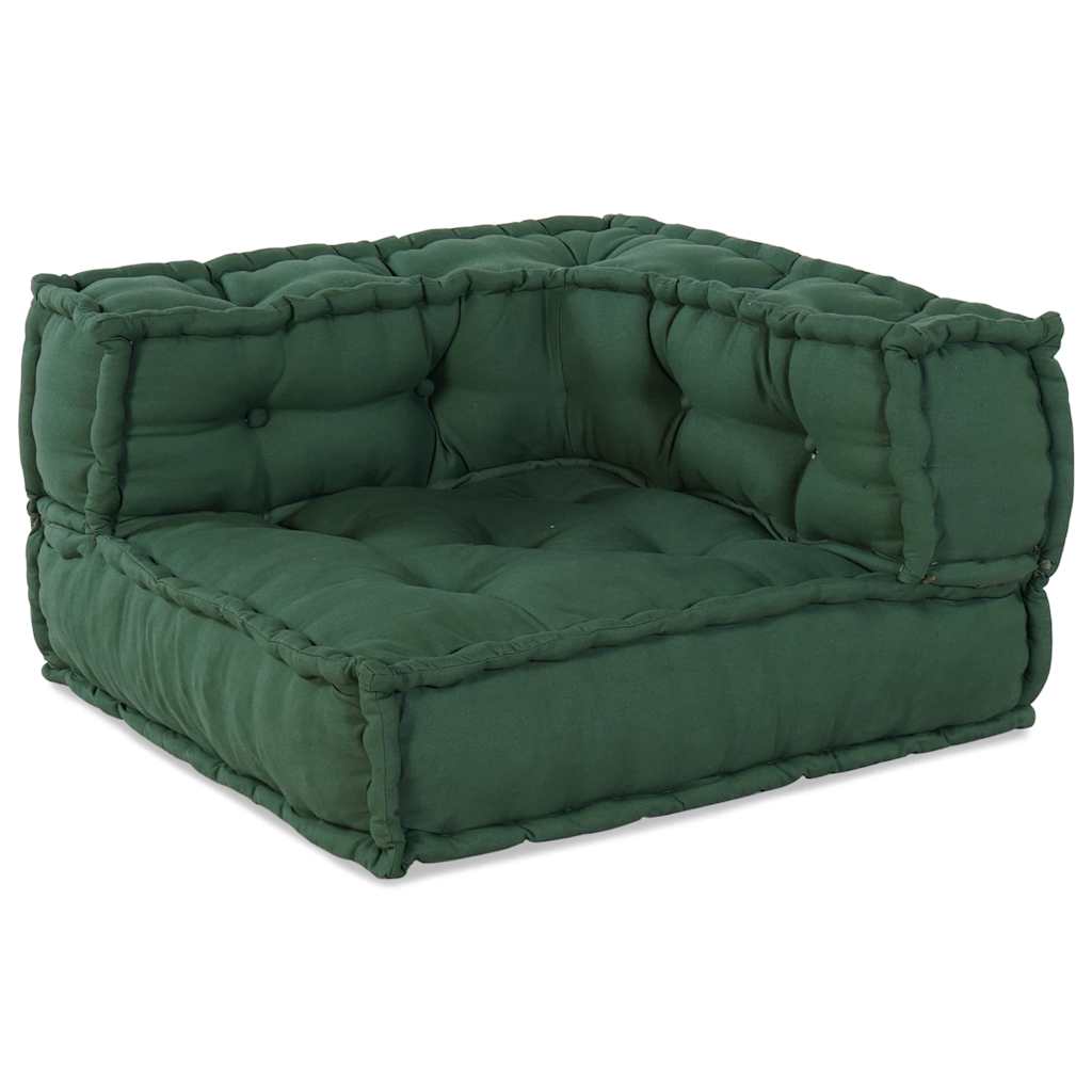 2 Seater Modular Sofa Green 140 x 70 x 36 cm Fabric