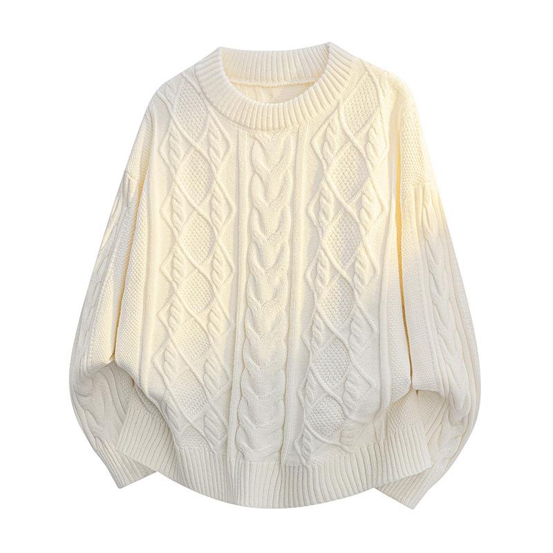 Pullovers Long Sleeves Sweaters Unisex Sweater Paragraph Round Neck Diamond Plaid Knitted Bottoming Shirt Autumn Winter Loose Casual Warm Wool Tops