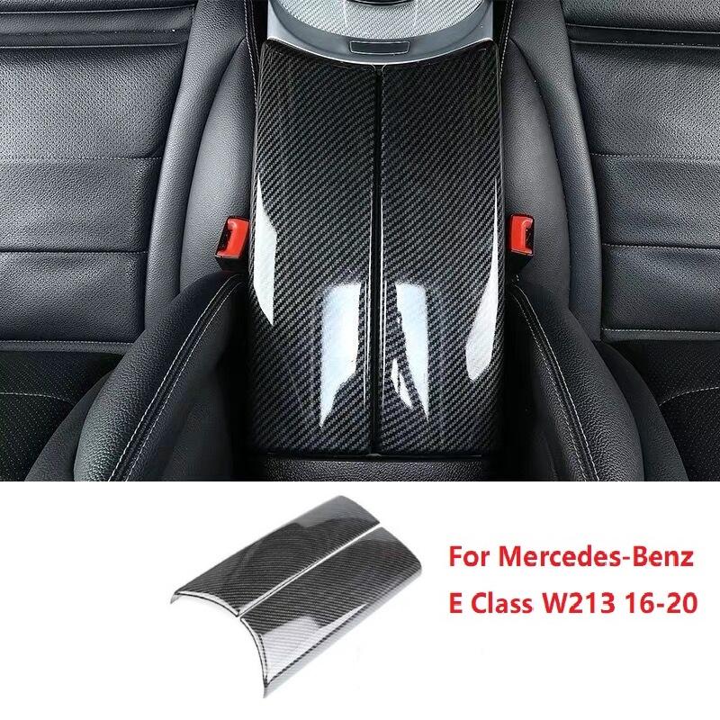 2 шт., центральный подлокотник автомобиля, отделка, крышка из АБС-пластика, углеродное волокно/класс черный для Mercedes-Benz CE GLC Class W213 W205 X253