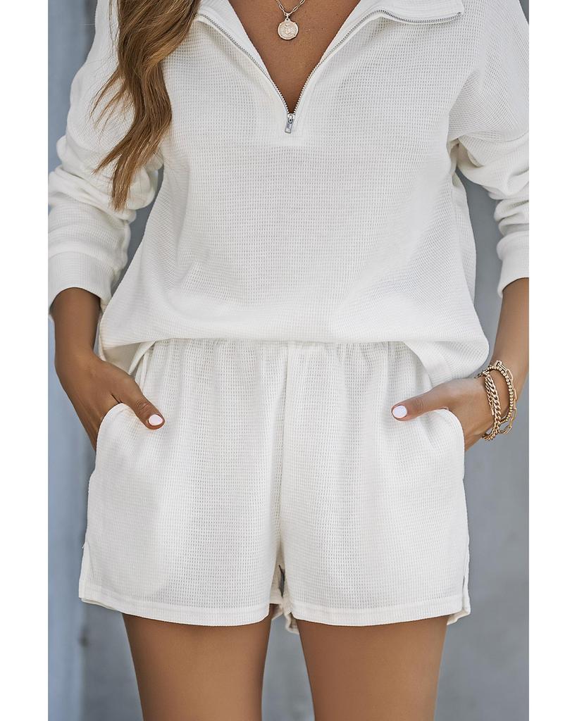 Azura Exchange Комплект из толстовки с застежкой-молнией и шорт с высокой талией