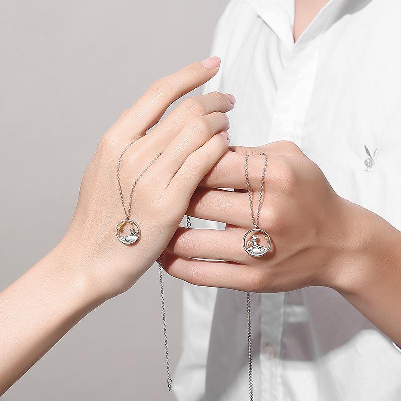 Couple Prince Little Fox Pendant Personality Necklace Valentine'S Day