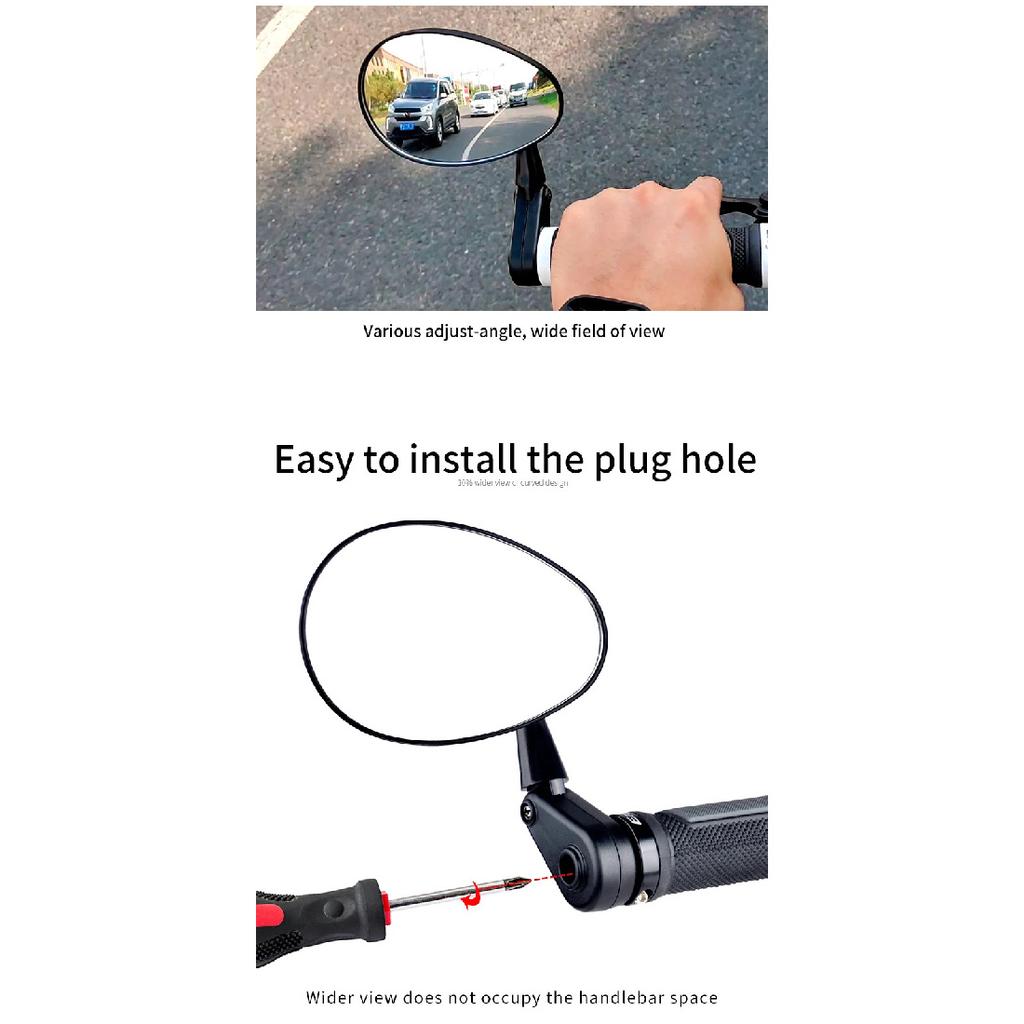 EasyDo Bicycle Handlebar 360 Rotation Wide-range Adjust-rearview Mirror Left and Right Reflector 17-24.5MM PC Anti-drop MTB