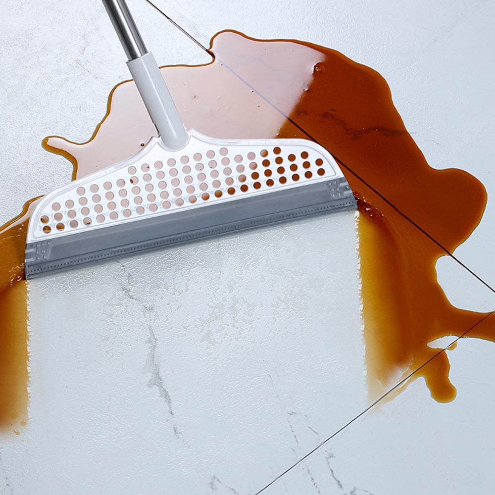 Lazy Broom Silicone Broom Water Stain Remover Stainless Scraper Non-Stick Hair Remover Window Groove Cleaning Flexible