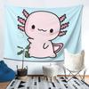 Cute Axolotl Salute Tapestry Decor Art Aesthetic Tapestries for Living Room Bedroom Home Wall Cloth Wall Hanging