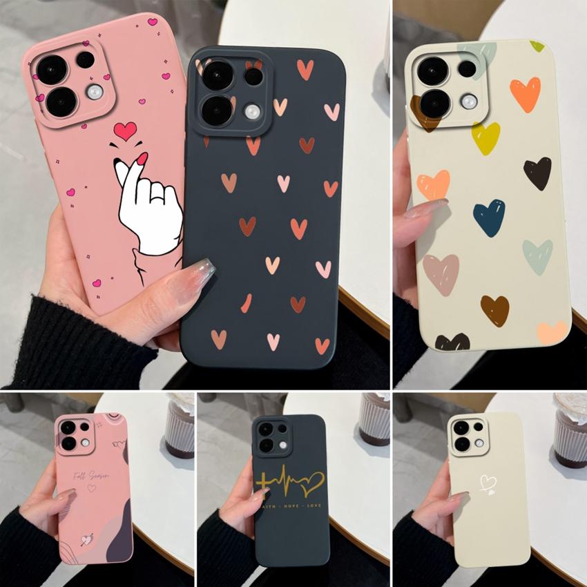 Для Oppo K12 A5 A5X Realme 5 6 7 8 9 10 Pro Plus чехол для телефона Pretty Love Heart Pattern Мягкий силиконовый улучшенный защитный чехол от падения для Oppo Shell