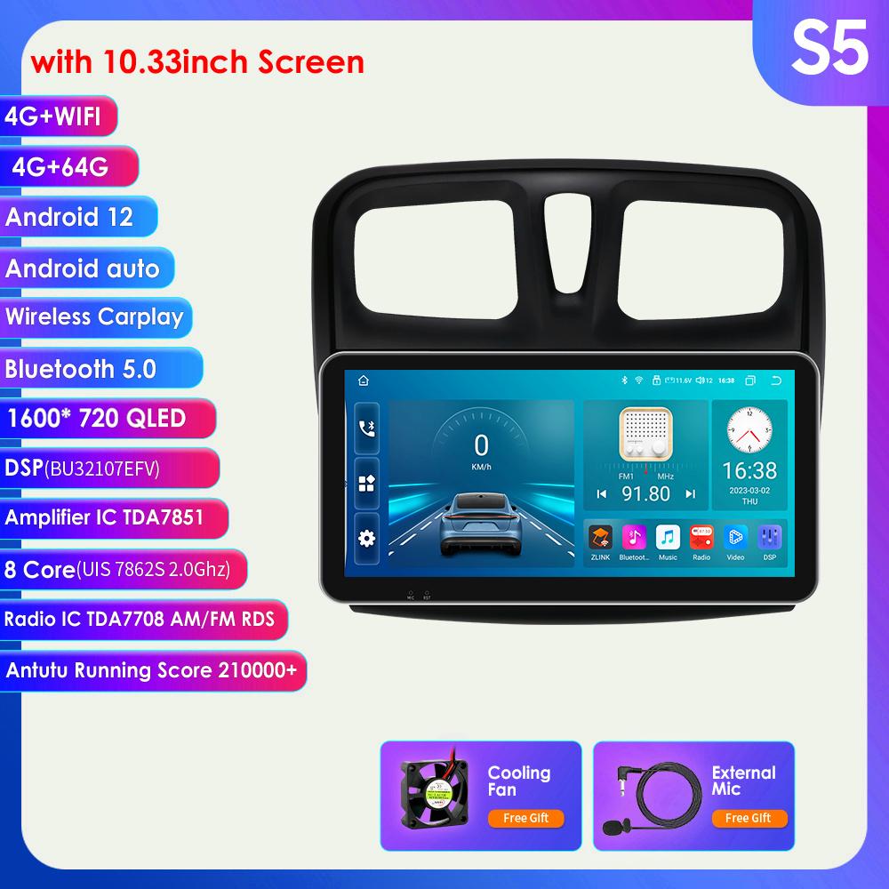 2din Android Авторадио для Renault Logan 2 2012-2019 Sandero 2 Автомобильный радиоприемник Мультимедийный видеоплеер GPS Navi Головное устройство Carplay 4G Интеллектуальный экран