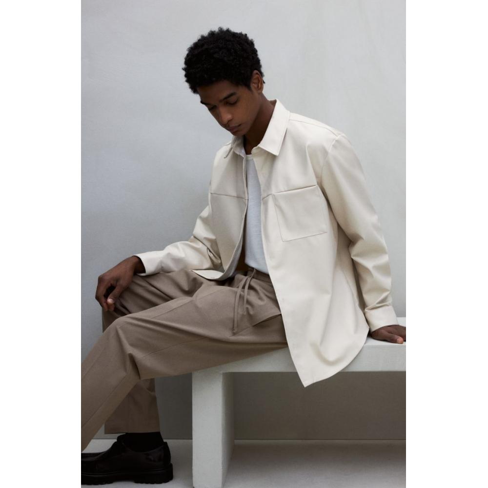 Брюки-джоггеры HM Tailored облегающего кроя бежевого цвета