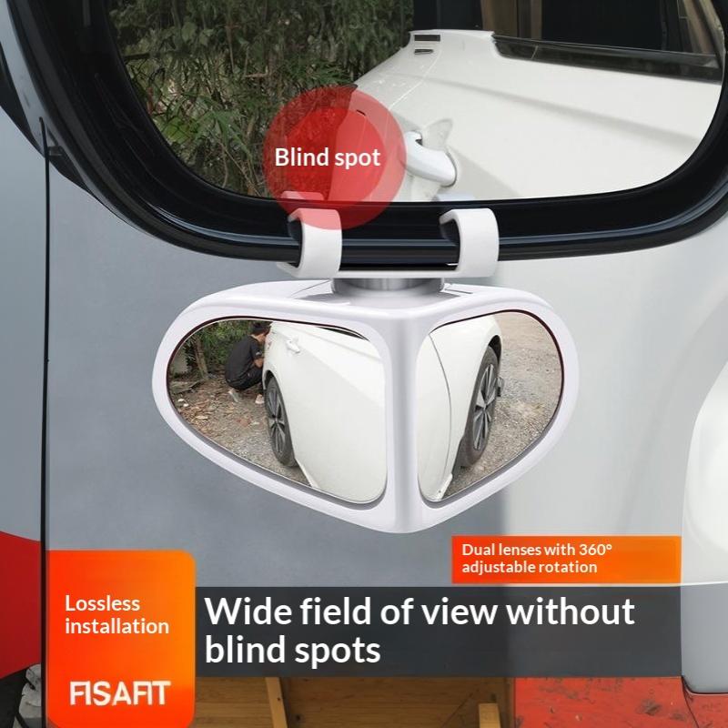 Car Blind Spot Mirror 360 Rotatable Wide Angle Anti-Scratch for Front Rear Wheel Reverse Parking Auto Use