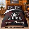 The Cure Pattern Bedding 3Pcs Set Custom Name, Bed Sheet And Pillowcases For Home Bedroom