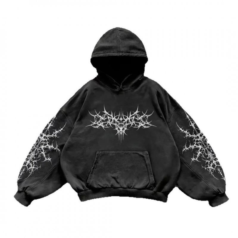 Mens 3D Printed Hooded Sweatshirt Unisex Streetwear Loose Fit Long Sleeve Pullover Casual Top