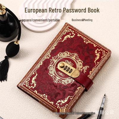 Европейский ретро блокнот формата А5 с замком: Креативный студенческий дневник с кодовым замком