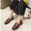 Размер 35-43, весенне-осенние лоферы, повседневная обувь, женская кожаная обувь, одинарные туфли на плоской подошве, туфли-лодочки