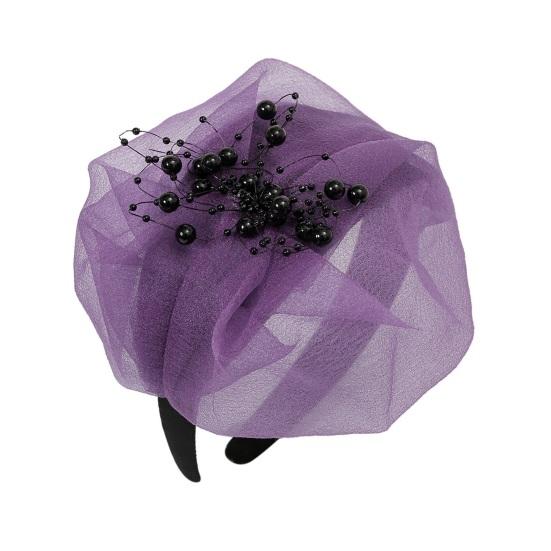 Ретро Повязка на голову Женская Свадебное украшение для головы Бусины Сетка Декор Увеличенная Повязка для волос Французский стиль Выпускной Вечер EMA