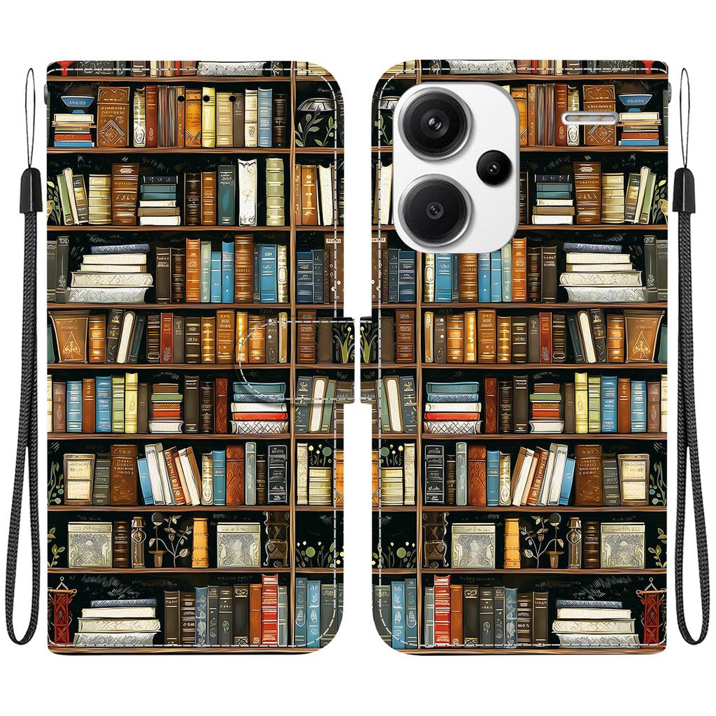 Чехол-книжка из искусственной кожи ручной работы для Xiaomi Redmi Note 13 Pro+/ Note 13 Pro Plus 5G, противоскользящий, противоударный, с ремешком на запястье и рисунками кошек с сердечками/розами