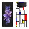 TOPLBPCS Mondrian Grid Phone Case For Samsung Z Flip 7 6 5G Galaxy Z Flip 5 4 3 Black Hard Cell Cover Luxury PC Shell Coque