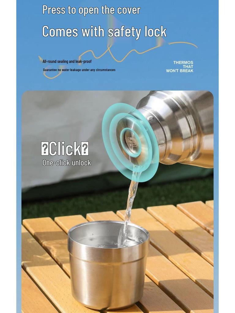 Qi Hu 316 Stainless Steel Insulated Water Bottle, Large Capacity for Home, Outdoor, or Dorm Use.