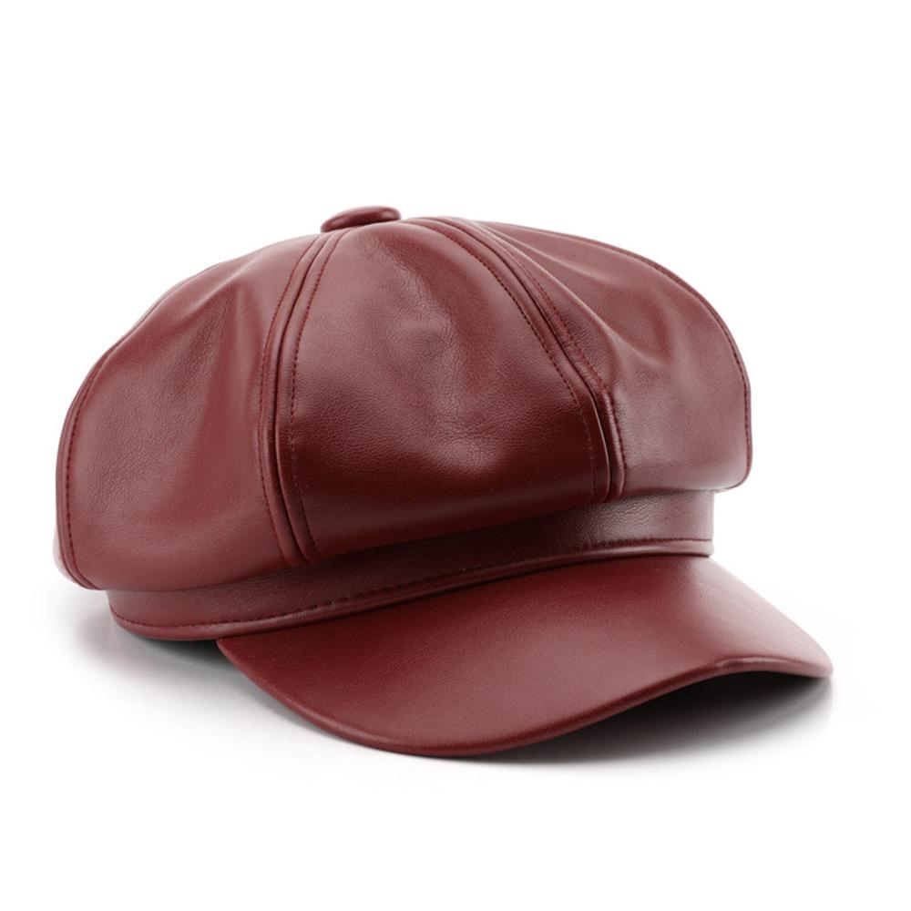 Однотонный берет из искусственной кожи, кепка, шляпа художника Харадзюку, ретро Y2k, берет, шляпа, мужская, женская