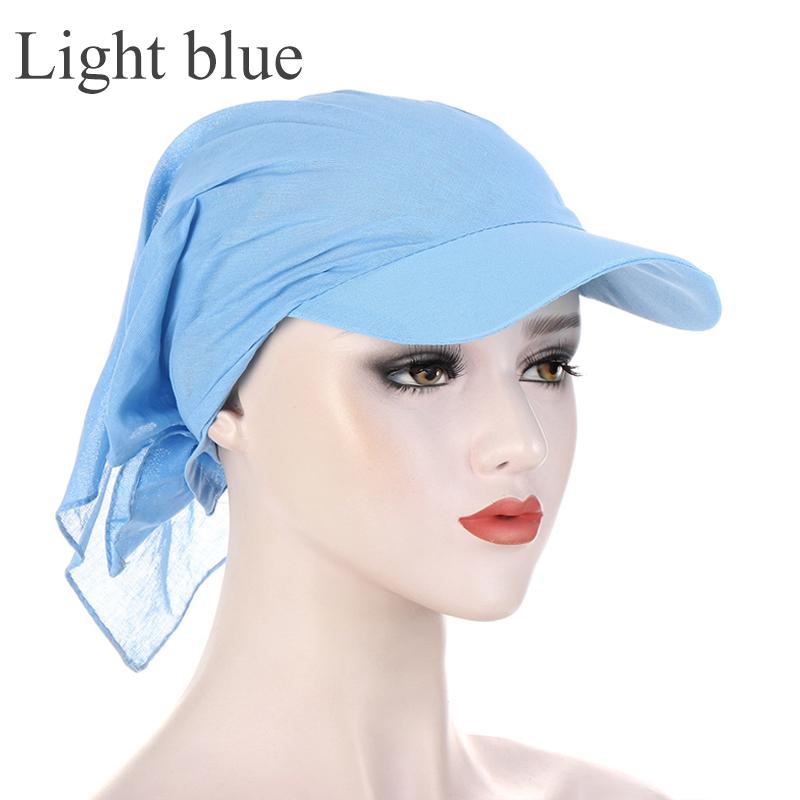 Однотонный солнцезащитный козырек с предварительно завязанными полями Durag, головной платок, хиджаб, тюрбан, шапки, пляжный отдых