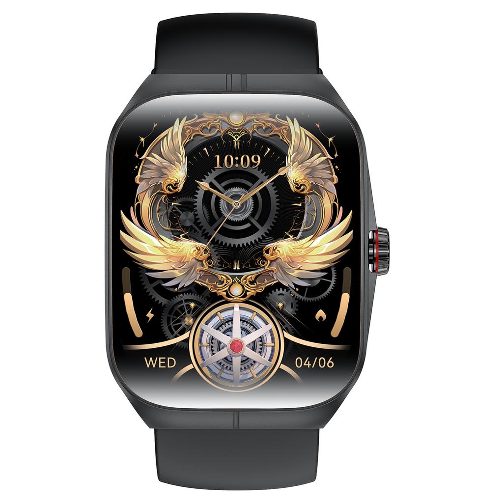 HK80 Smart Watch AMOLED Curved Screen Bluetooth-compatible Call Health Monitor NFC Waterproof Fitness Tracker Watch