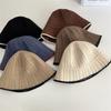 Simple Bucket Hat Women's Autumn and Winter New Contrasting Color Knitted Bucket Hat Fashion Sunshade Sunscreen Hat