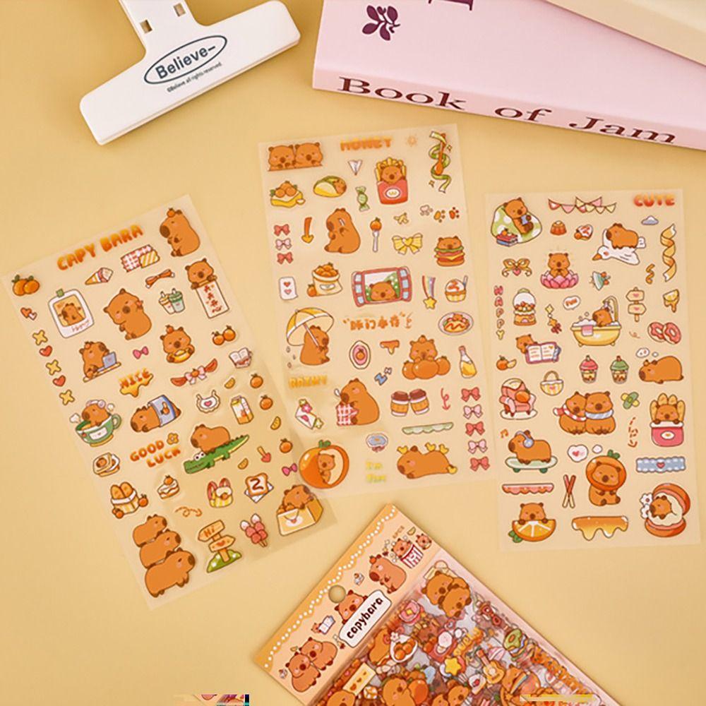 6шт CAPYBARA мультфильм наклейки водонепроницаемый самоклеящийся дневник журнал наклейка DIY этикетка наклейка для ноутбука гитара скрапбук