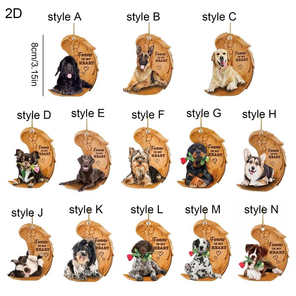 Подвесные украшения для собак 2D Подвеска для собак в машину Брелки для собак Брелок для собак в машину