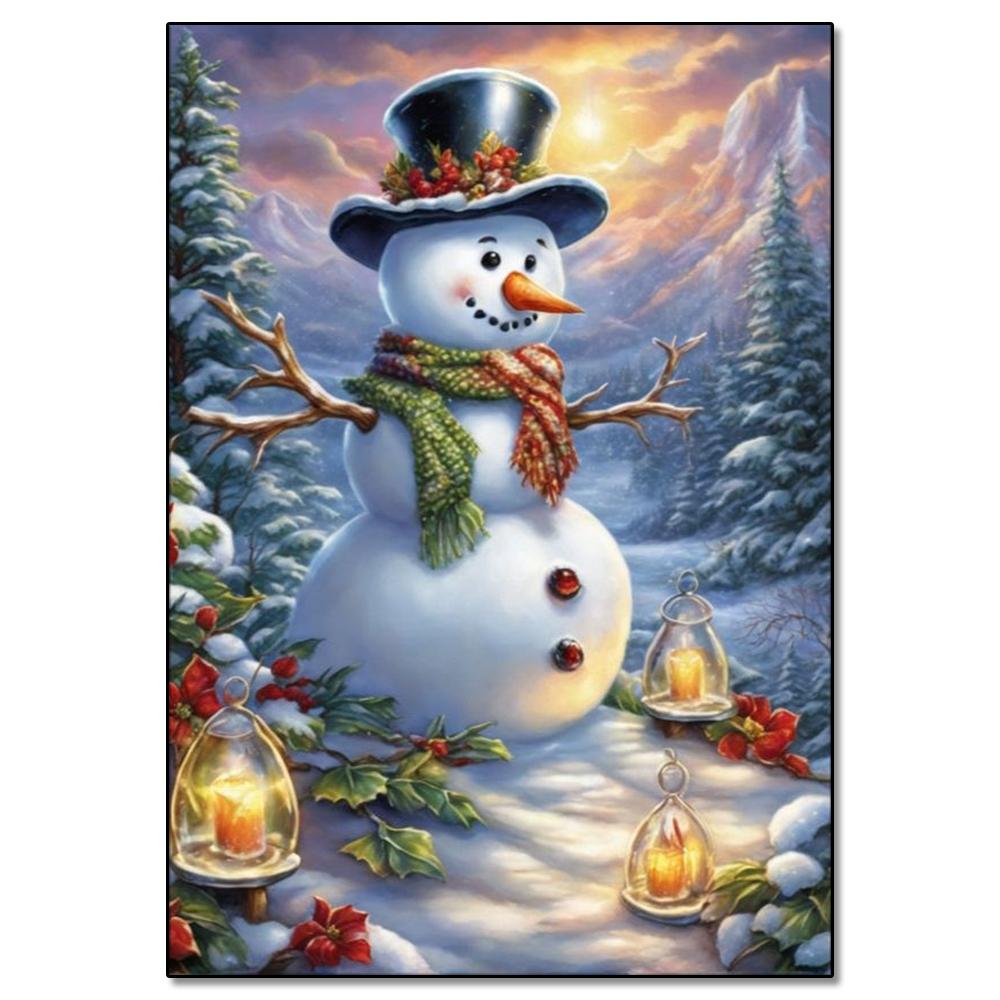 Алмазная живопись Снеговик Зимний снежный пейзаж Алмазная мозаика Вышивка Полная квадратная/круглая 2024 Новая серия Сделай сам для дома