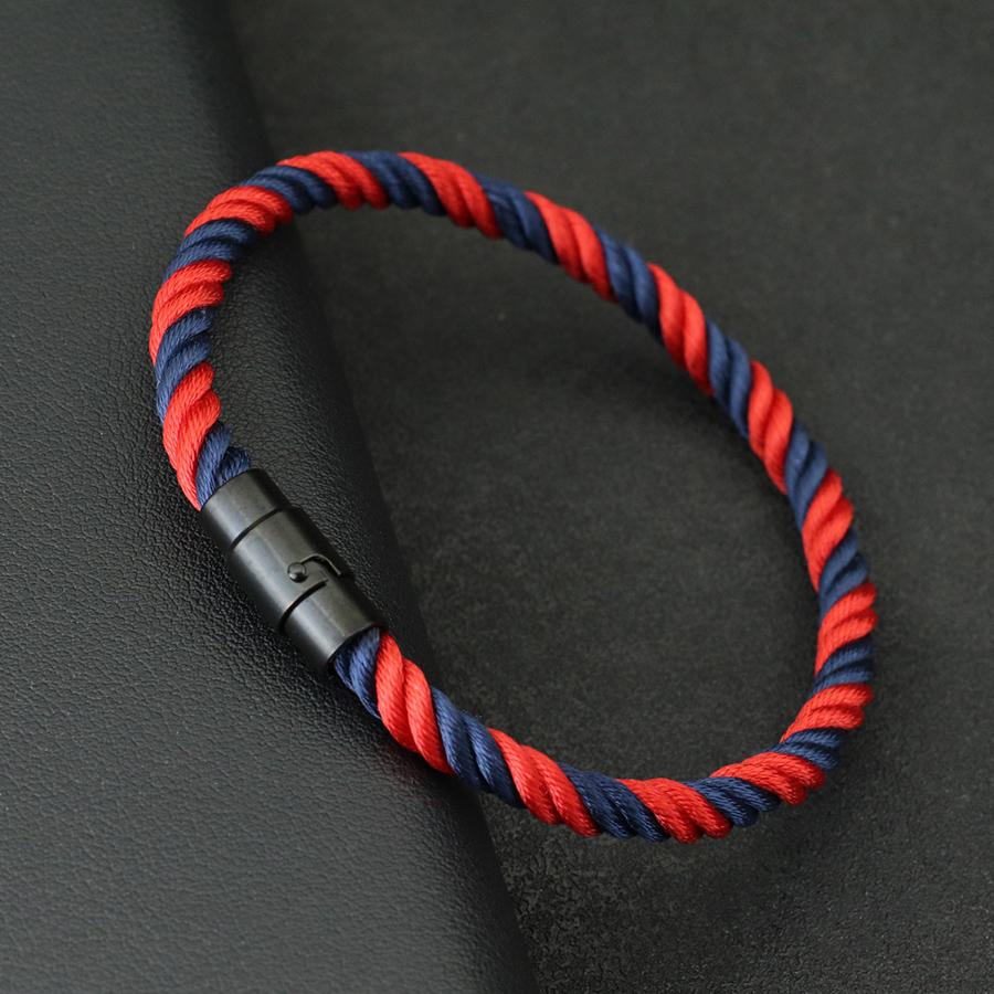 Simple Style Mens Bracelet Black Magnetic Buckle Paracord Braslet Bangle Ethnic Nautical Rope Braclet Leisure Pulseira Joias