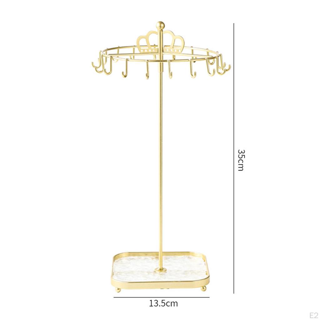 Вращающийся держатель для ювелирных изделий, стеллаж для выставки товаров, полка для хранения ожерелья и сережек, органайзер для