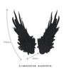 Lolita Angel Devil Wings Hair Clips Black White Embroidered Pair Women