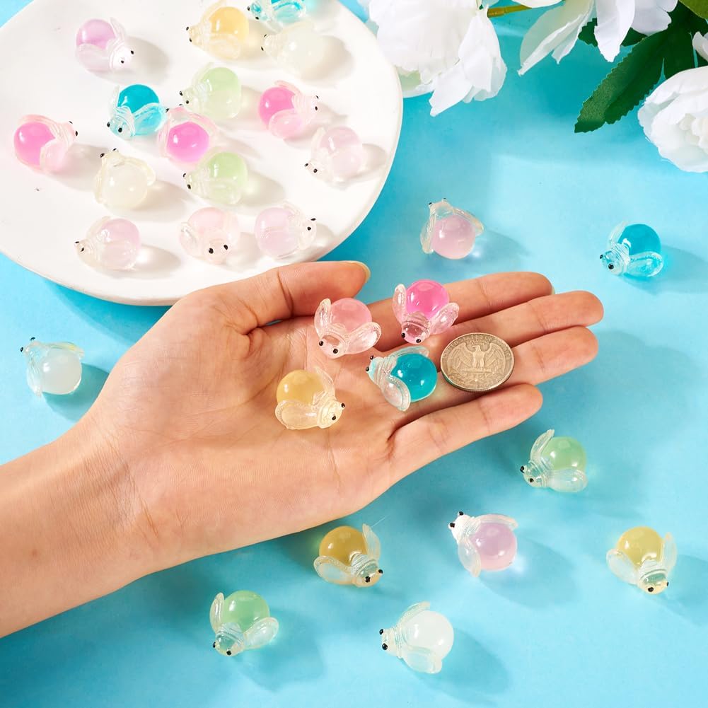 10/20Pcs Luminous Mini Resin Fireflys,Glow In The Dark Glowworm Tiny Insect Animals Figures For Diy Fairy Garden Glass Container