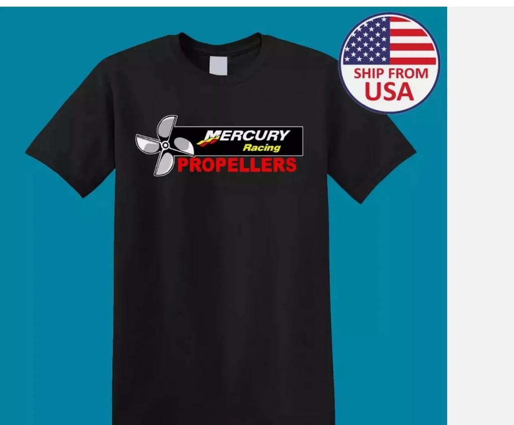 Mercury Racing Propellers Unisexs Black Tshirt Size S to XL