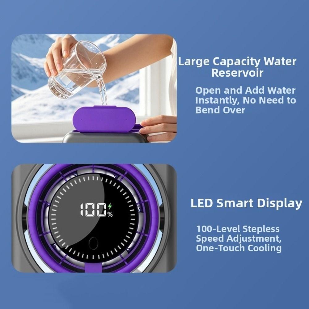 Triple-Hole Desktop Humidifying Fan 100-Speed Adjustment Mini Air Cooler Outdoor Tent