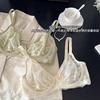 Lace underwear women's ultra-thin large breasts show small breasts, summer soft steel ring sexy bra cover large size breathable and anti-sagging