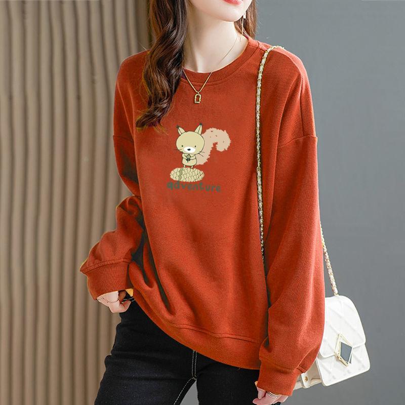 Весенне-осенний женский пуловер, толстовка с теплым низом и верхом, свободная толстовка с капюшоном для женщин