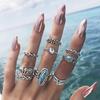 9Pcs/Set Boho Stack Elephant Flower Faux Turquoise Midi Finger Knuckle Rings